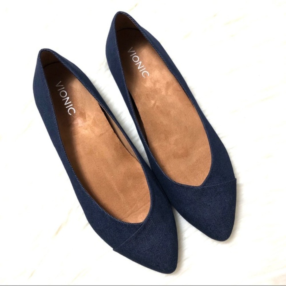 NWOT Vionic Women's Caballo Denim Flats, Blue, Size 6